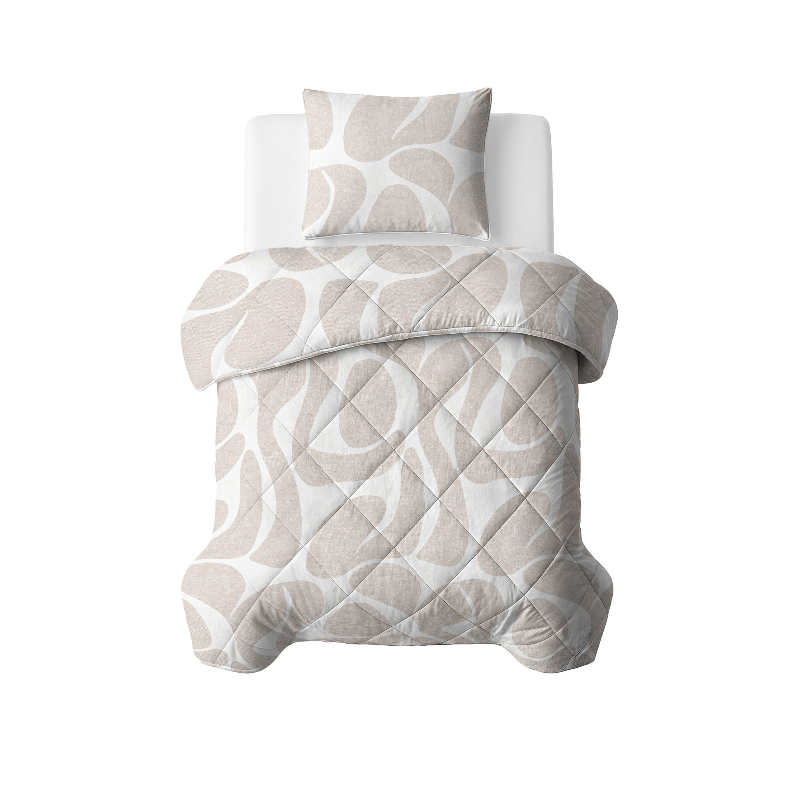 Lazy Dekbed Kello Taupe/Zand 140 x 200 Met Kussensloop