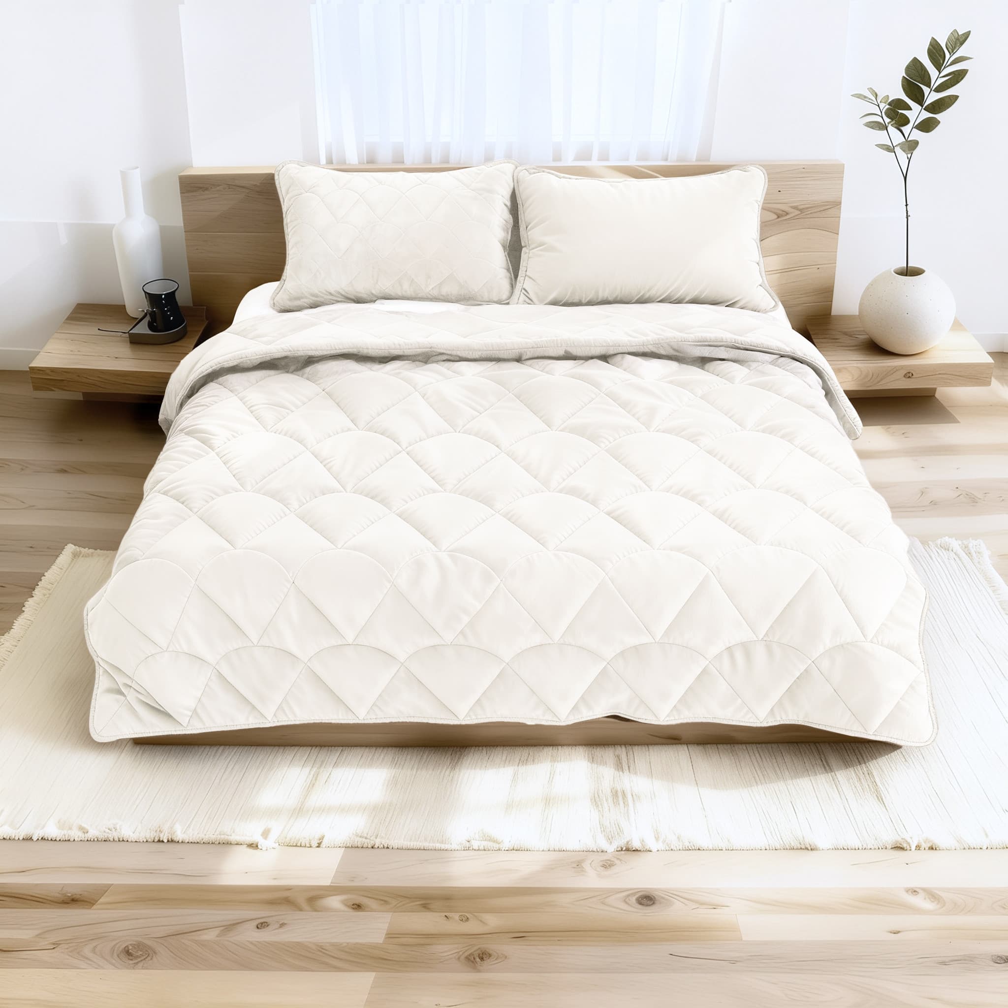 Lazy Dekbed Velvet Beige 200 x 200 Met Luxe Kussenslopen