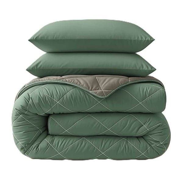 Lazy Dekbed Diamond - Groen - Kaki 240 x 200 cm